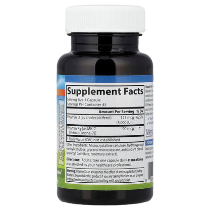 Carlson, Super D3 + K2, 45 Vegetarian Capsules