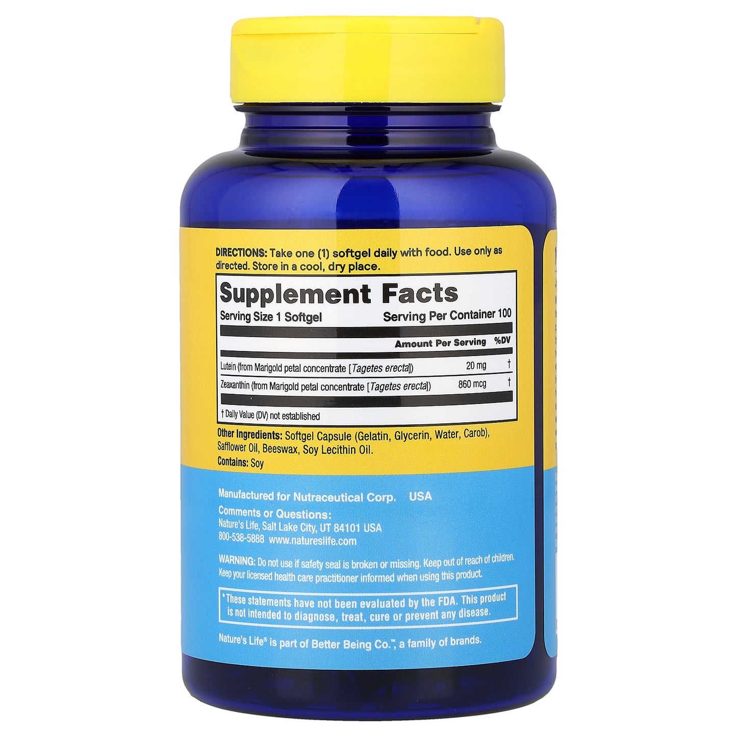 Nature's Life, Lutein, 100 Softgels