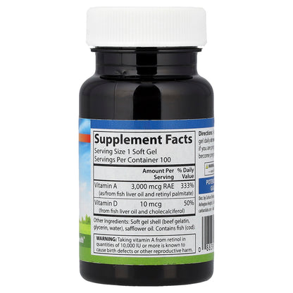 Carlson, Vitamin A & D, 100 Soft Gels