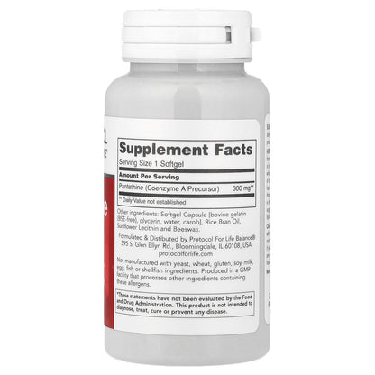 Protocol for Life Balance, Pantethine, 300 mg, 60 Softgels