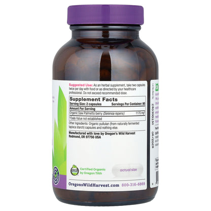 Oregon's Wild Harvest, Saw Palmetto, 180 Organic Vegan Capsules (585 mg per Capsule)