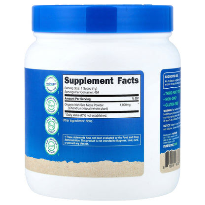 Nutricost, Organic Irish Sea Moss Powder, Unflavored, 16.2 oz (454 g)