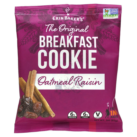 Erin Baker's, The Original Breakfast Cookie, Oatmeal Raisin, 3 oz (85 g)