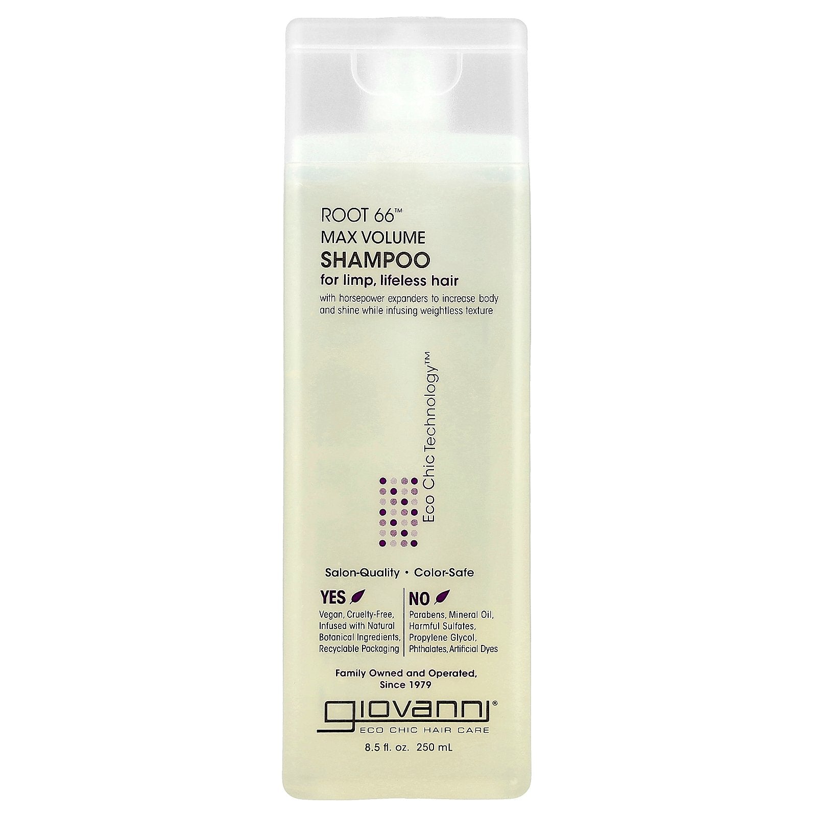 Giovanni, Root 66™, Max Volume Shampoo, For Limp, Lifeless Hair, 8.5 fl oz (250 ml)