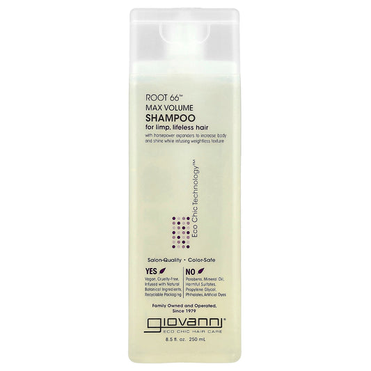 Giovanni, Root 66™, Max Volume Shampoo, For Limp, Lifeless Hair, 8.5 fl oz (250 ml)