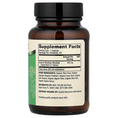 Dr. Mercola, Organic Rhodiola Extract, 30 Capsules (340 mg per Capsule)