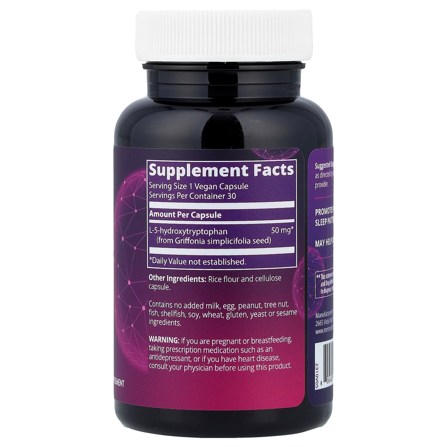 MRM Nutrition, 5-HTP, 50 mg, 30 Vegan Capsules