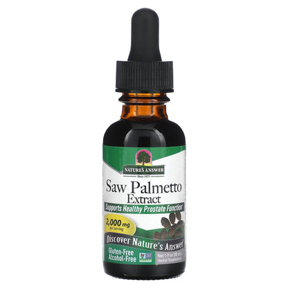 Nature's Answer, Saw Palmetto Extract, Alcohol-Free, 2,000 mg, 1 fl oz (30 ml) (1,000 mg per ml)