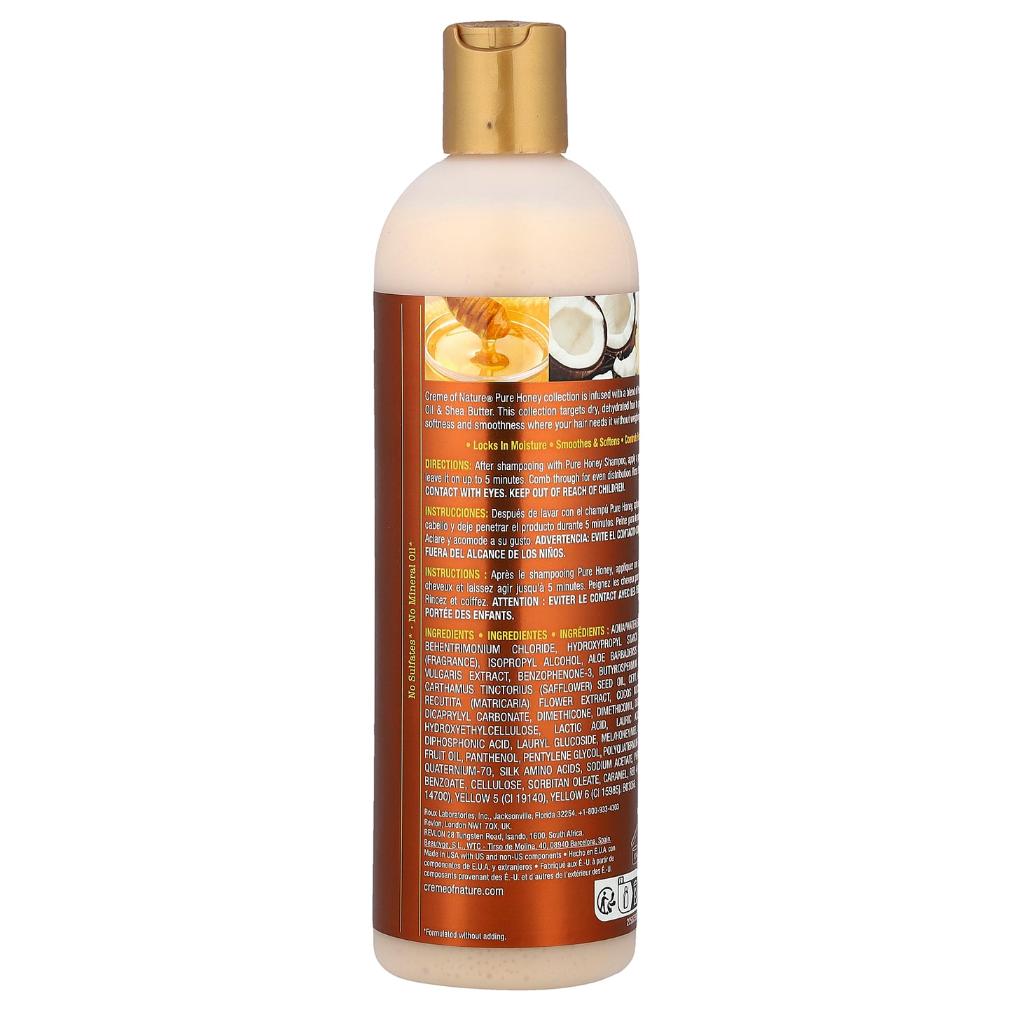 Creme Of Nature, Pure Honey, Moisturizing Dry Defense Conditioner, For Dry, Dehydrated Hair, 12 fl oz (355 ml)