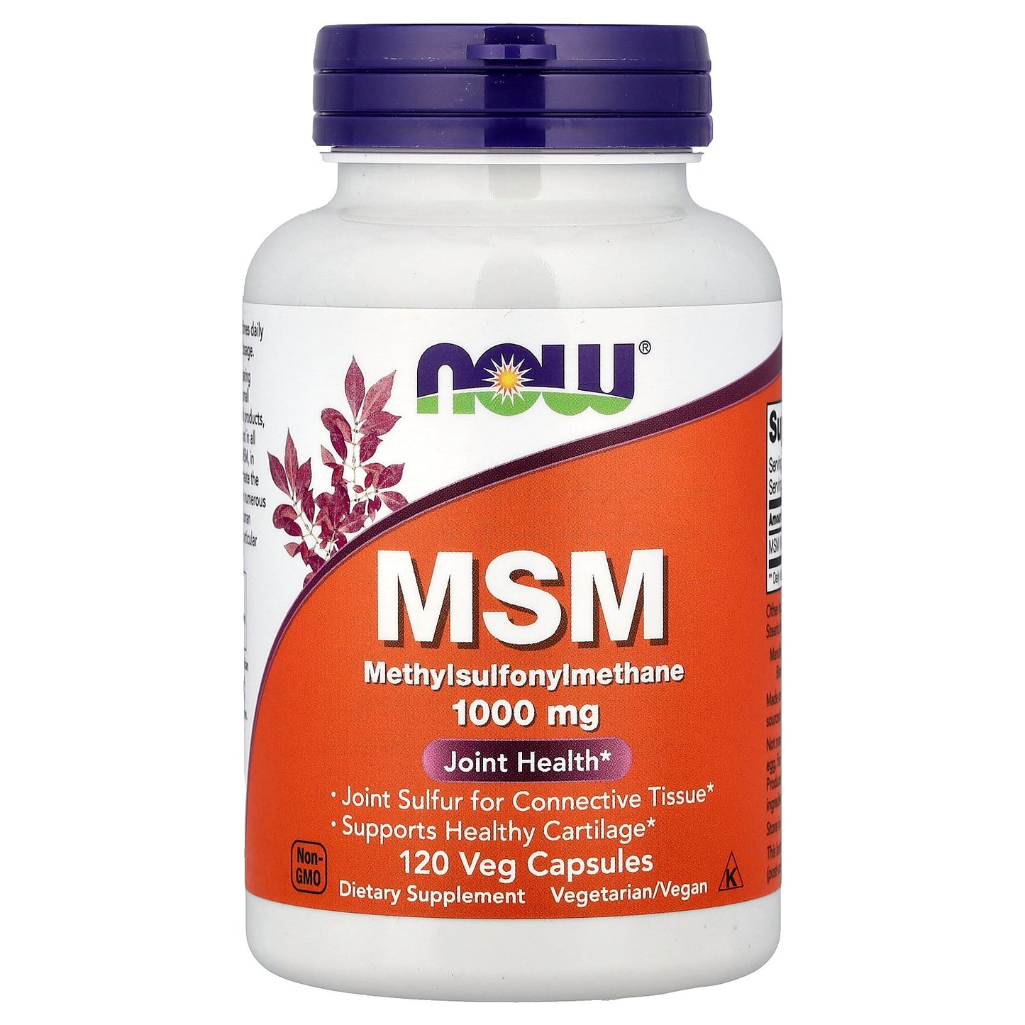 NOW Foods, MSM, Methylsulfonylmethane, 120 Veg Capsules (1,000 mg per Capsule)