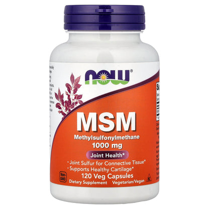 NOW Foods, MSM, Methylsulfonylmethane, 120 Veg Capsules (1,000 mg per Capsule)