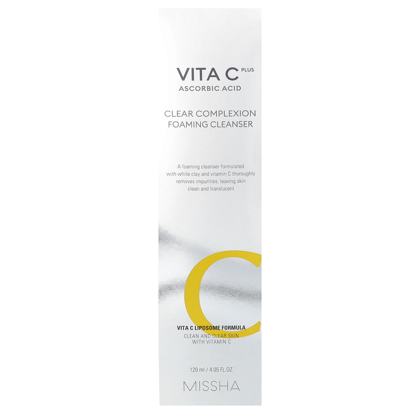 Missha, Vita C Plus Ascorbic Acid, Clear Complexion Foaming Cleanser, 4.05 fl oz (120 ml)