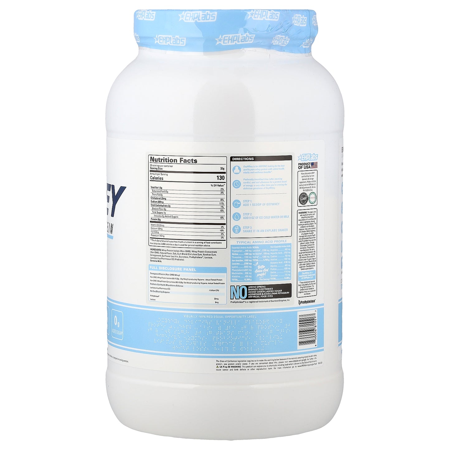 EHPlabs, OxyWhey, Daily Lean Whey Protein, Vanilla Ice Cream, 1.82 lb (825 g)