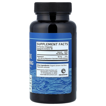 Nobi Nutrition, Magnesium Glycinate, Maximum Absorption, 120 Capsules (250 mg per Capsule)