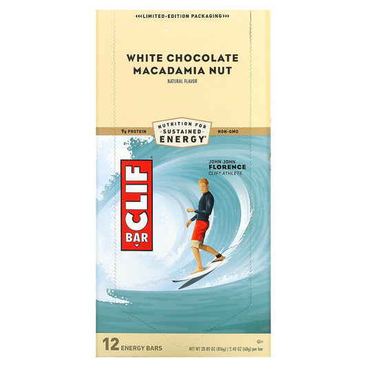 Clif Bar, Energy Bar, White Chocolate Macadamia Nut, 12 Bars, 2.40 oz (68 g) Each