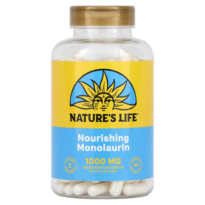 Nature's Life, Nourishing Monolaurin, 1,000 mg, 180  Capsules (500 mg per Capsule)