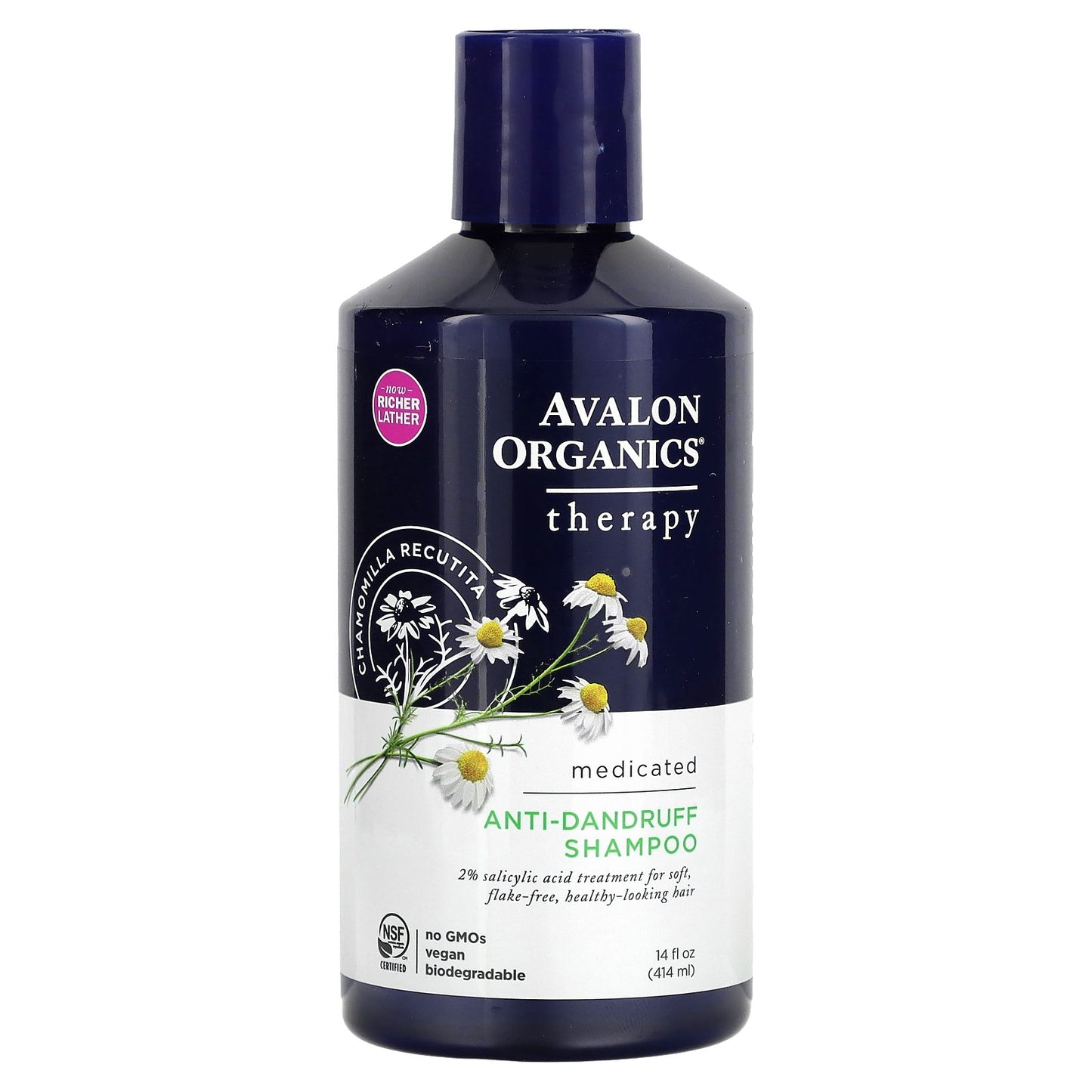 Avalon Organics, Therapy, Anti-Dandruff Shampoo, Chamomilla Recutita, 14 fl oz (414 ml)