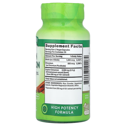 Nature's Truth, Super Ceylon Cinnamon Plus Biotin & Chromium, 60 Capsules