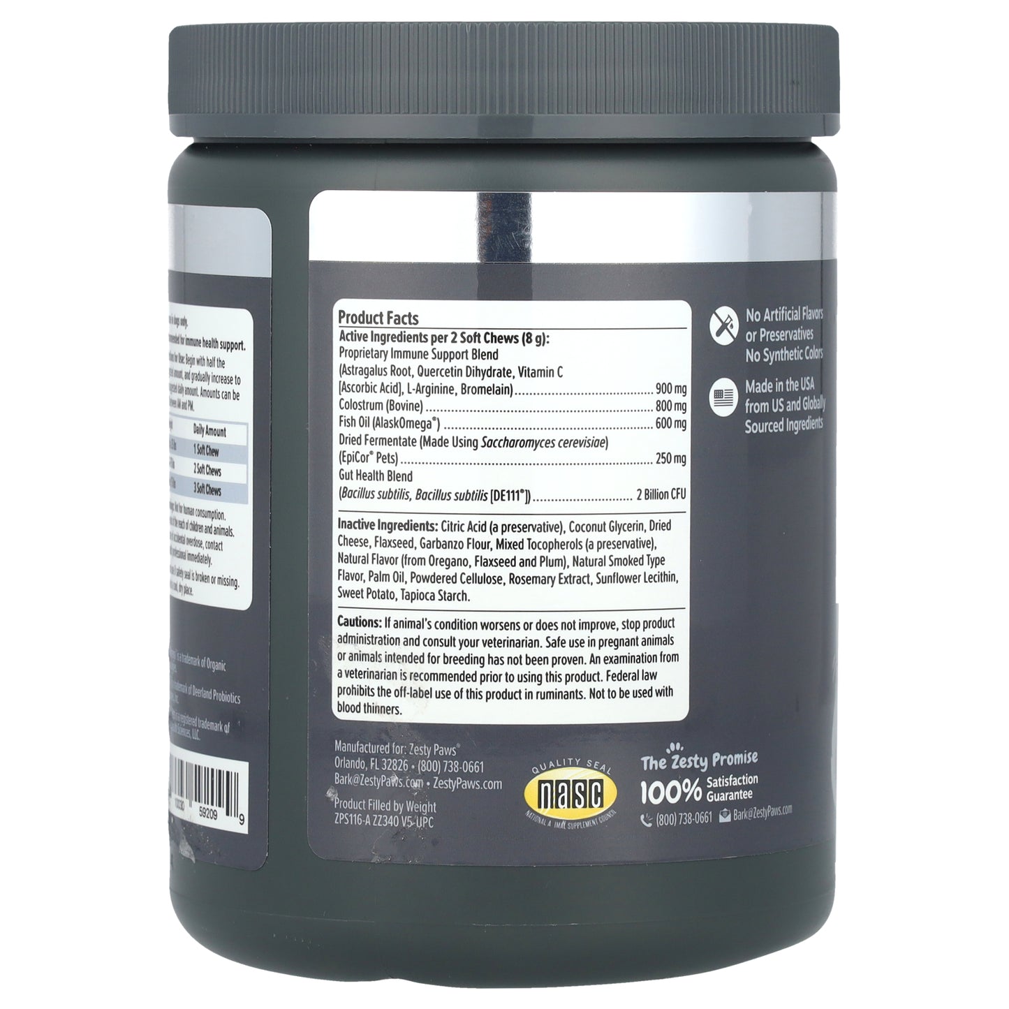 Zesty Paws, Vet Strength Allergy & Immune Bites, For Dogs, All Ages, Smoked Cheese, 90 Soft Chews, 12.6 oz (360 g)