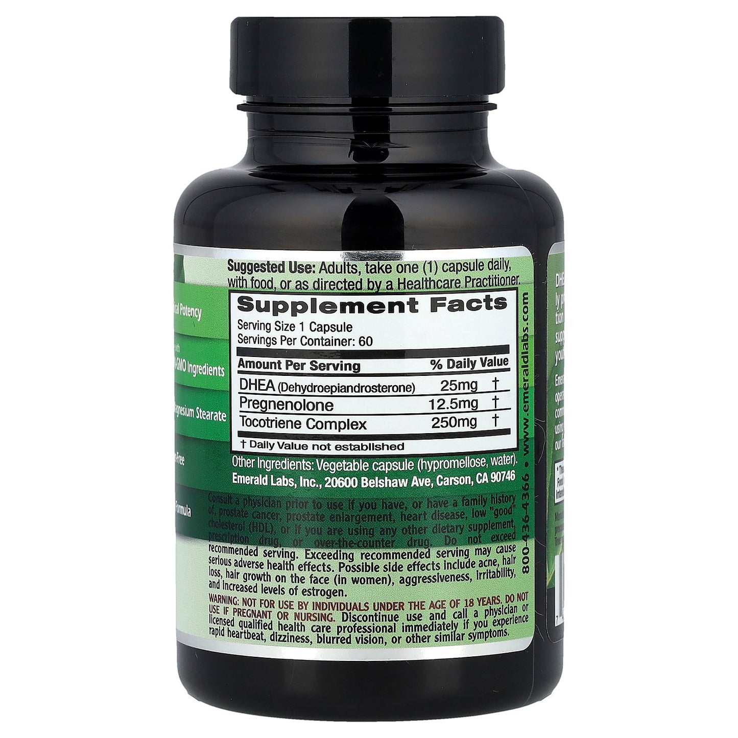 Emerald Laboratories, DHEA + Pregnenolone, 60 Vegetable Caps