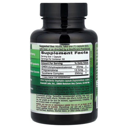 Emerald Laboratories, DHEA + Pregnenolone, 60 Vegetable Caps
