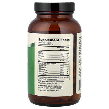 Dr. Mercola, Grass-Fed Beef Organ Complex, 180 Capsules
