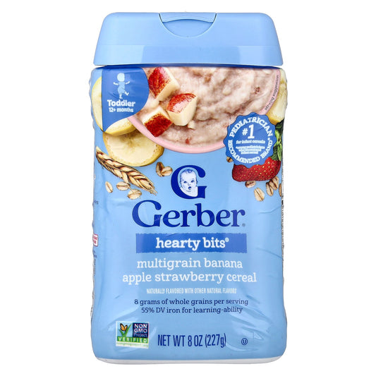 Gerber, Hearty Bits®, MultiGrain Cereal, 12+ Months, Banana, Apple, Strawberry, 8 oz (227 g)
