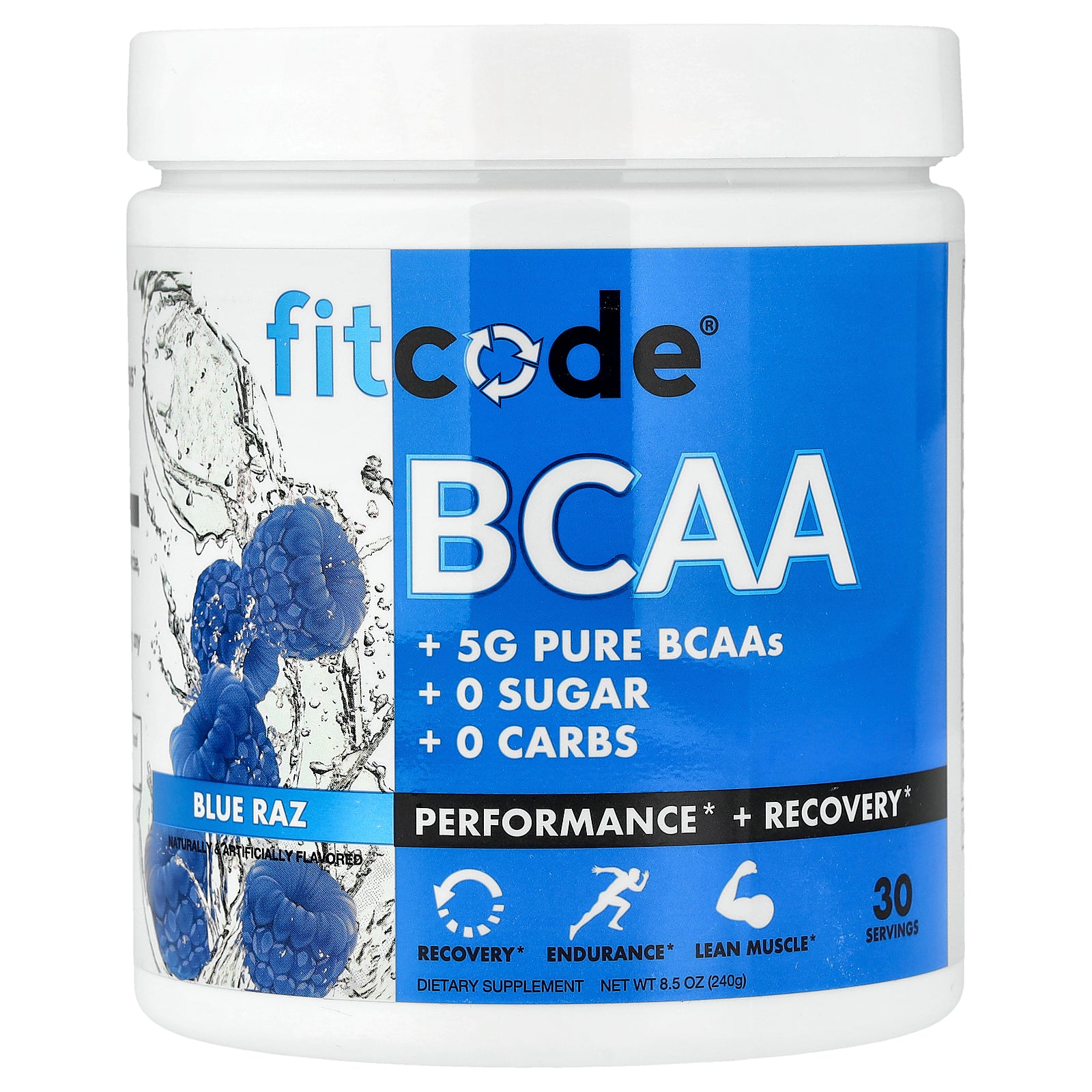 fitcode, BCAA, Blue Raz, 8.5 oz (240 g)