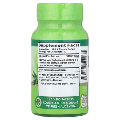 Nature's Truth, Aloe Vera, 5,000 mg, 100 Quick Release Softgels