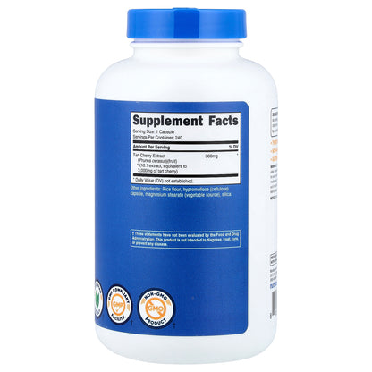 Nutricost, Tart Cherry, 240 Capsules (300 mg per Capsule)