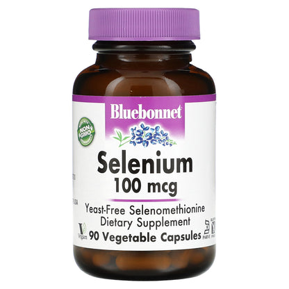 Bluebonnet Nutrition, Selenium, 100 mcg, 90 Vegetable Capsules