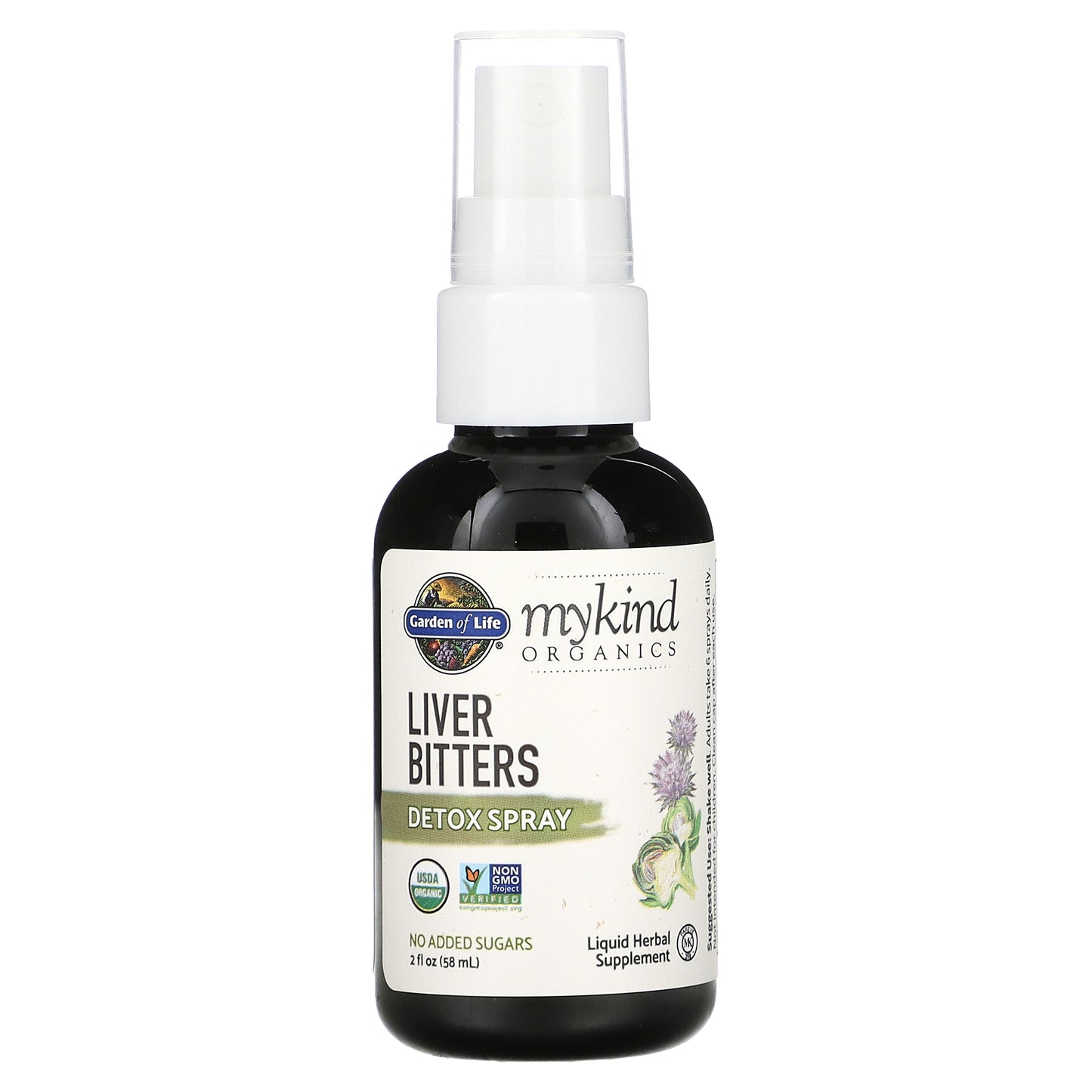 Garden of Life, MyKind Organics, Liver Bitters Detox Spray, Alcohol Free, 2 fl oz (58 ml)