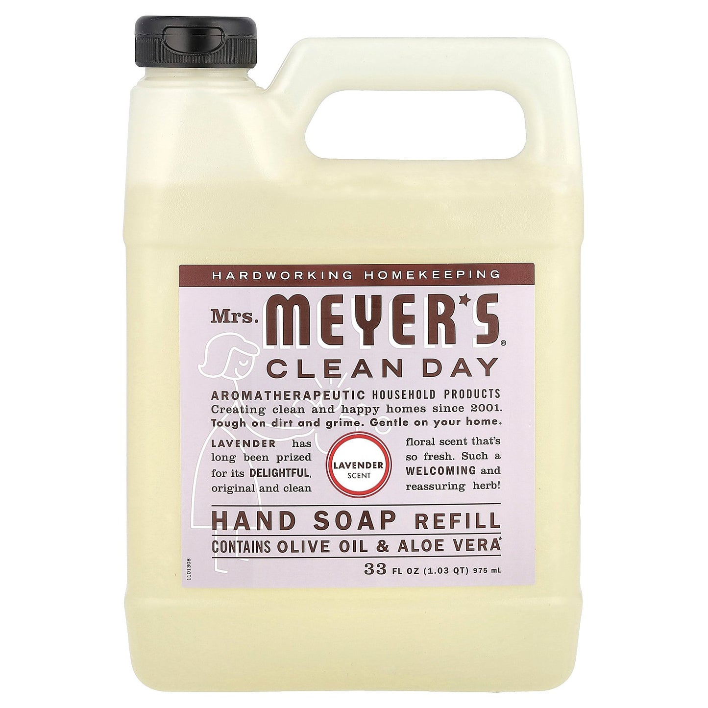 Mrs. Meyers Clean Day, Hand Soap Refill, Lavender, 33 fl oz (975 ml)