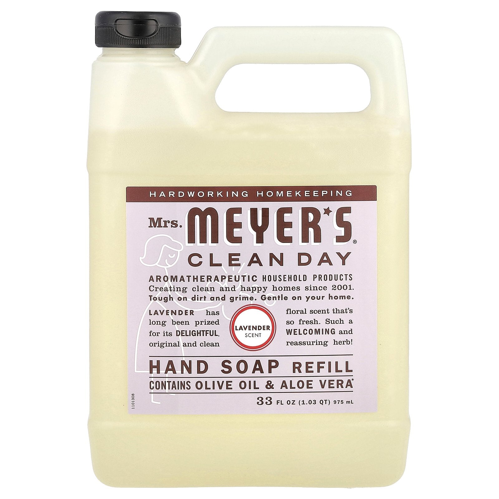 Mrs. Meyers Clean Day, Hand Soap Refill, Lavender, 33 fl oz (975 ml)