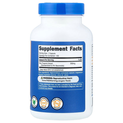 Nutricost, Bee Propolis, 500 mg, 120 Capsules
