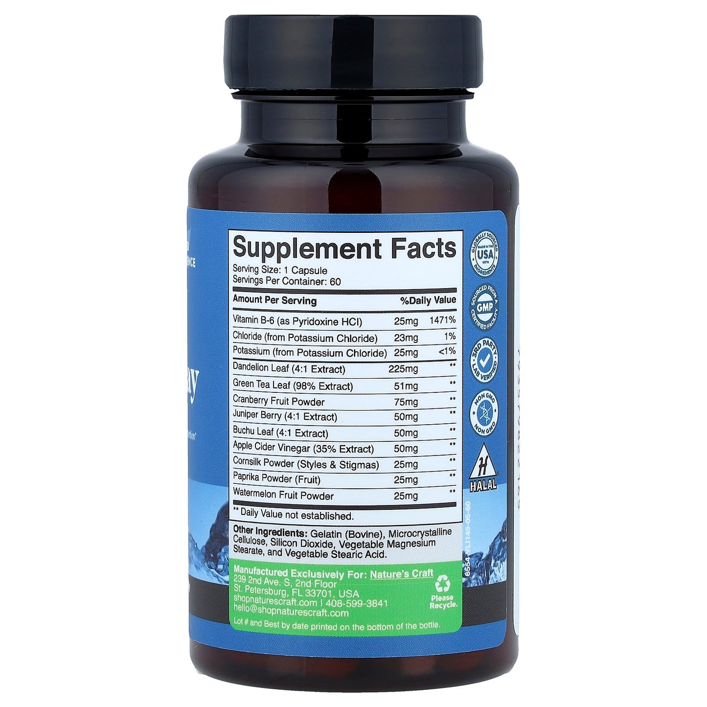 Nature's Craft, Water Away, Maximum Strength, 60 Capsules