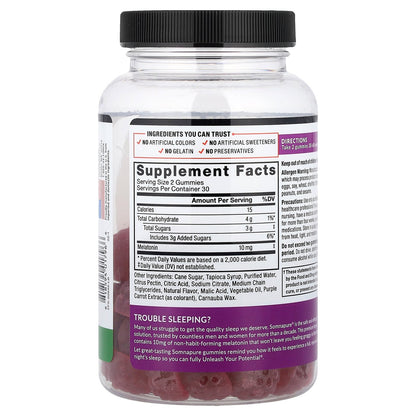 Force Factor, Somnapure®, Great Tasting Melatonin Gummies, Dream Berry, 60 Gummies (5 mg per Gummy)