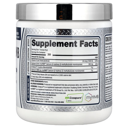SteelFit, Creatine + HMB, Unflavored, 8.5 oz (240 g)