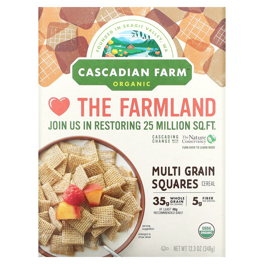 Cascadian Farm, Organic Multi Grain Squares Cereal, 12.3 oz (348 g)