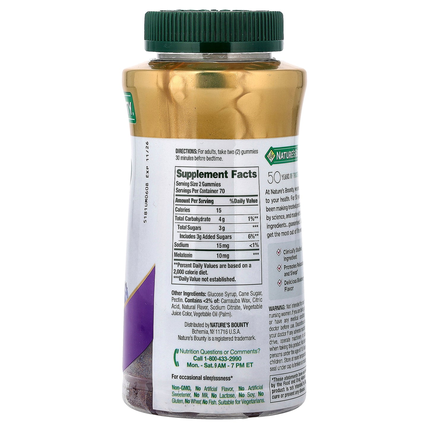 Nature's Bounty, Sleep Gummies, Blueberry, 140 Gummies