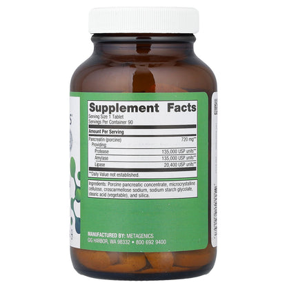 Metagenics, SpectraZyme® Pancreatic Enzymes, 90 Tablets