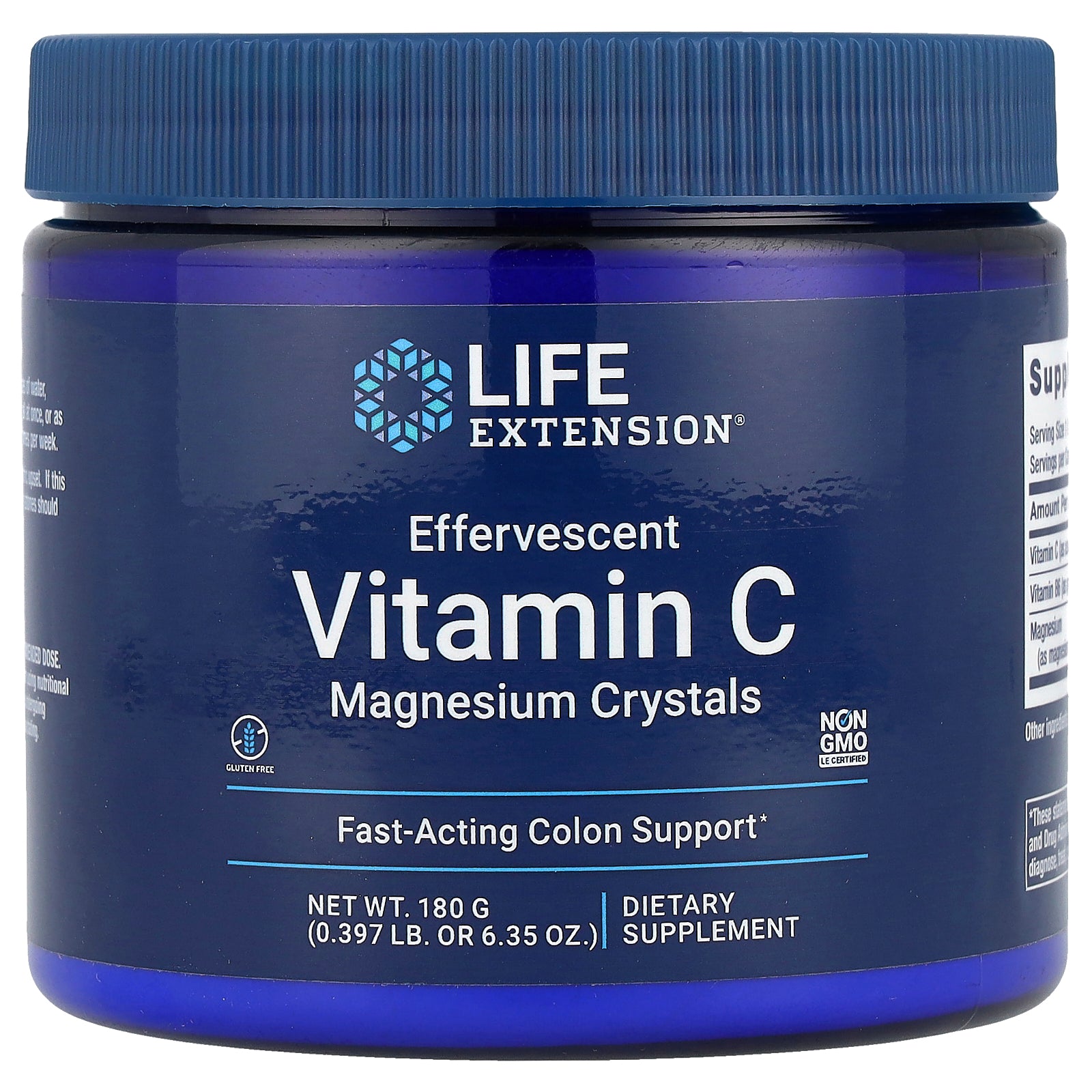 Life Extension, Effervescent Vitamin C, Magnesium Crystals, 6.35 oz (180 g)