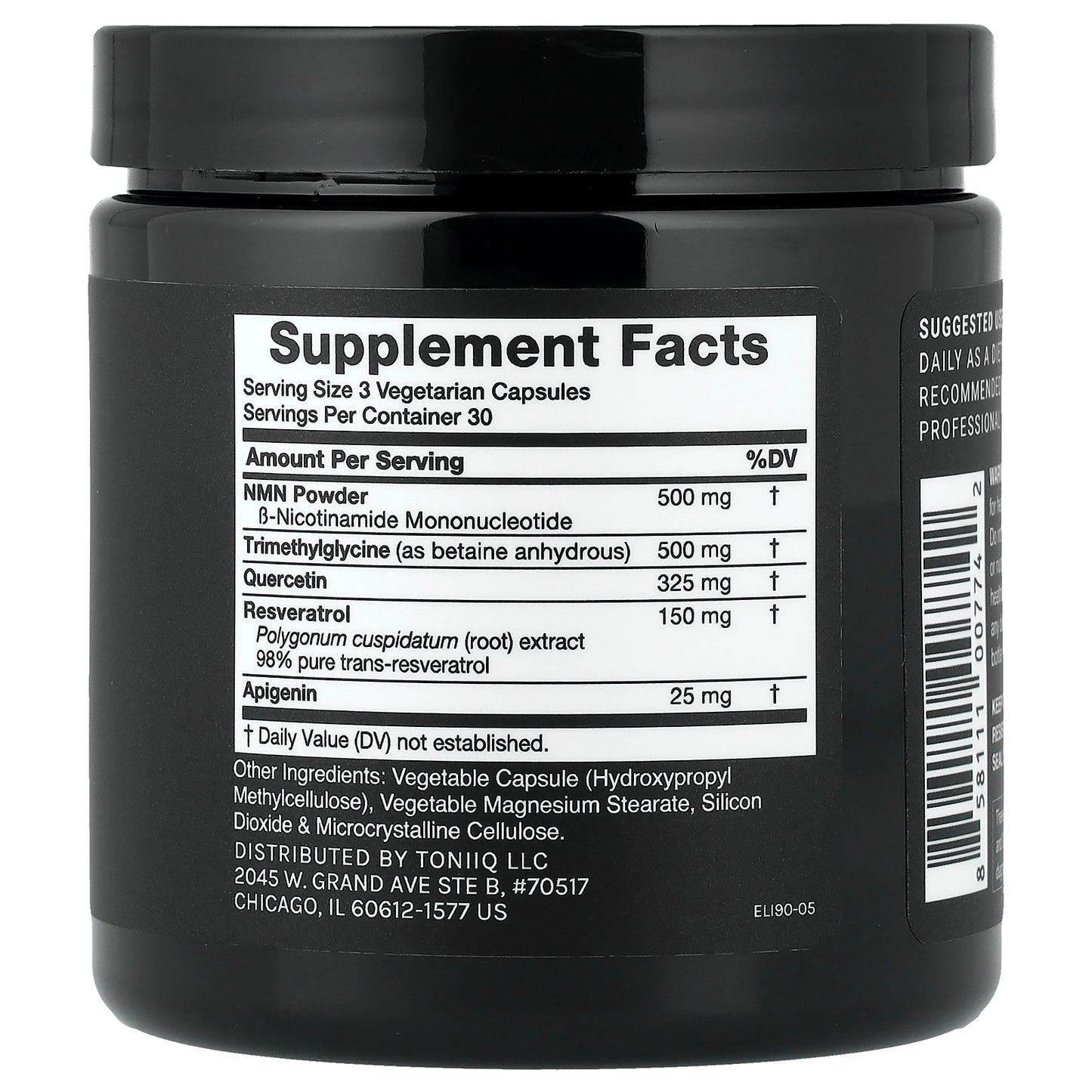 Toniiq, Elixr, NMN & Resveratrol, 90 Capsules