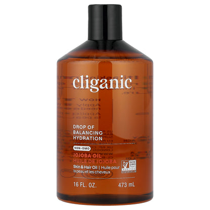 Cliganic, Drop of Balancing Hydration™, 100% Pure Jojoba Oil, 16 fl oz (473 ml)