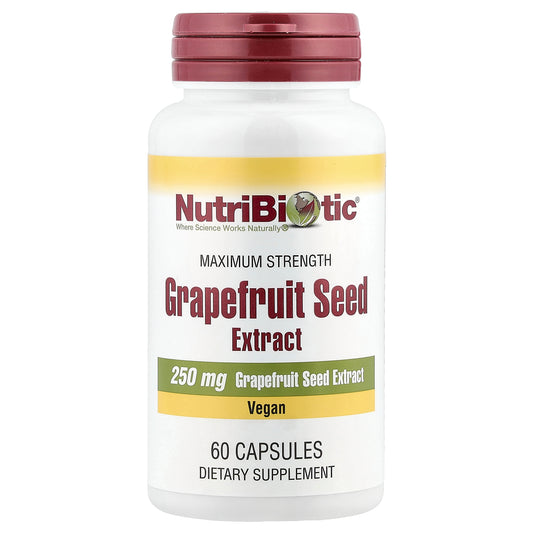 NutriBiotic, Grapefruit Seed Extract, Maximum Strength, 250 mg, 60 Capsules