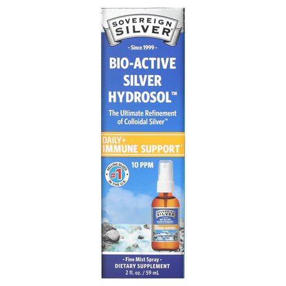 Sovereign Silver, Bio-Active Silver Hydrosol, Fine Mist Spray, 10 PPM, 2 fl oz (59 ml) (10 ppm per 30 Sprays)