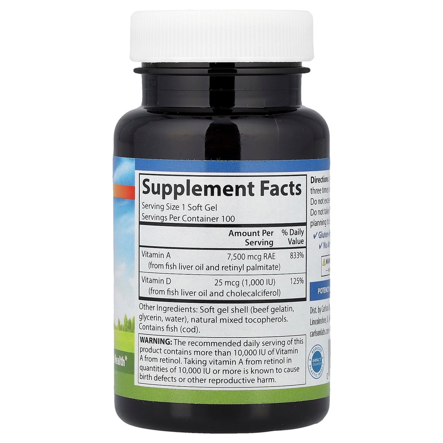 Carlson, Vitamin A & D, 100 Soft Gels