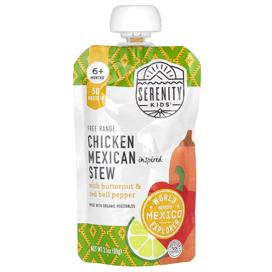 Serenity Kids, Chicken Mexican Inspired Stew with Butternut & Red Bell Pepper, 6+ Months, 3.5 oz (99 g)