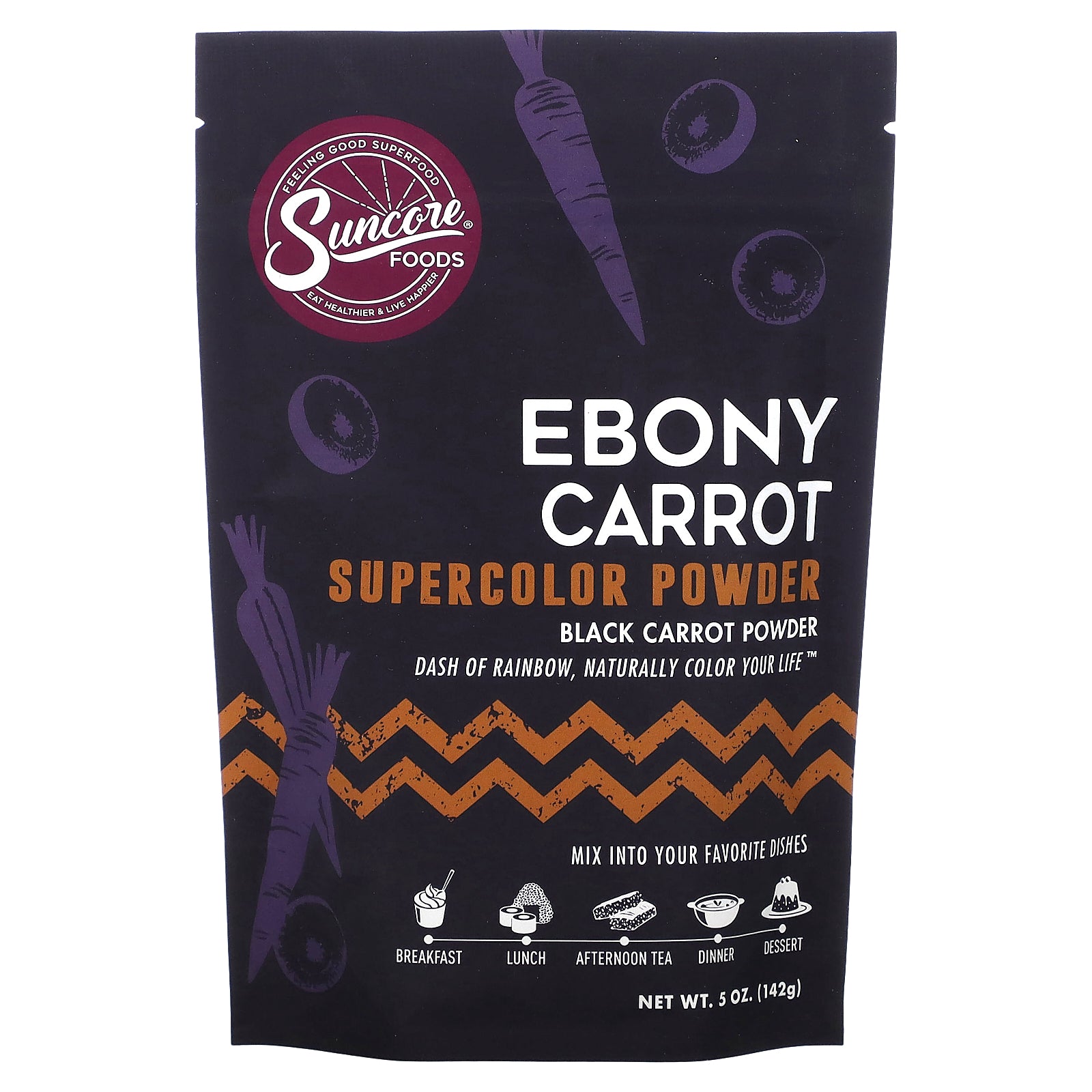 Suncore Foods, Ebony Carrot, Supercolor Powder, 5 oz. (142 g)