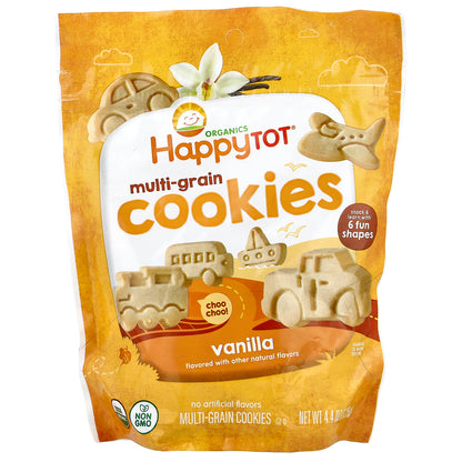 Happy Family Organics, Happy Tot®, Multi-Grain Cookies, 2 + Years, Vanilla, 4.4 oz (125 g)